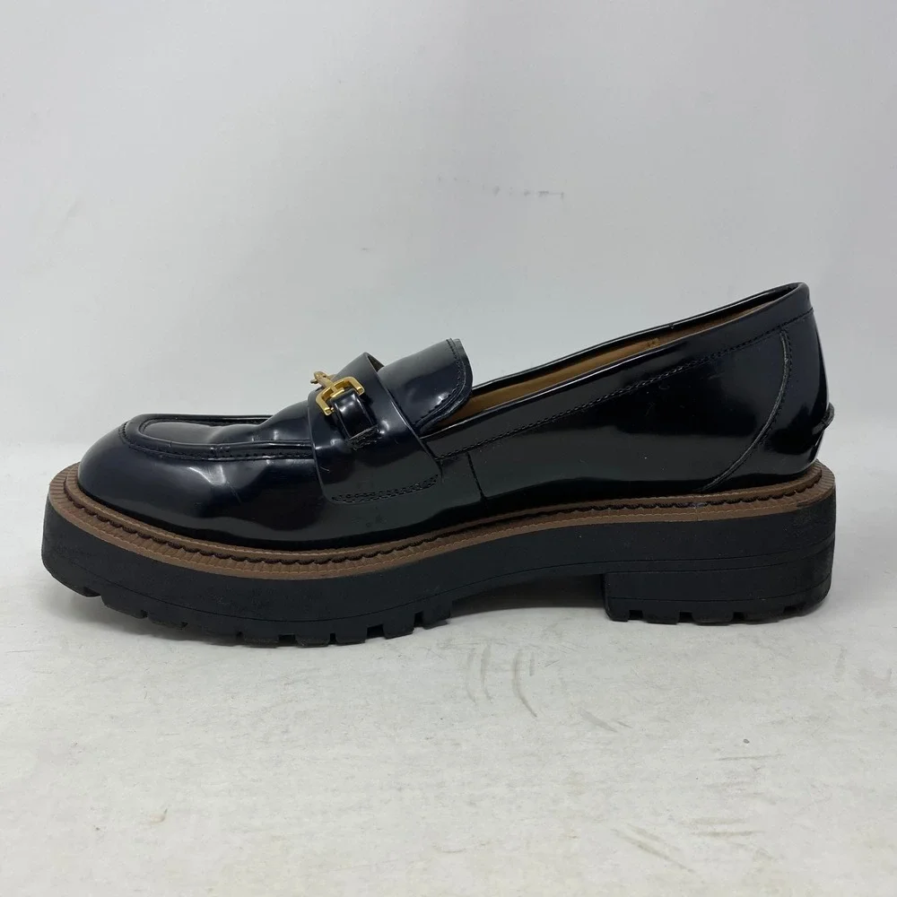 Sam Edelman‎ Laurs Black Patent Platform Horsebit Loafers Mens 8.5M EU 39 Lug